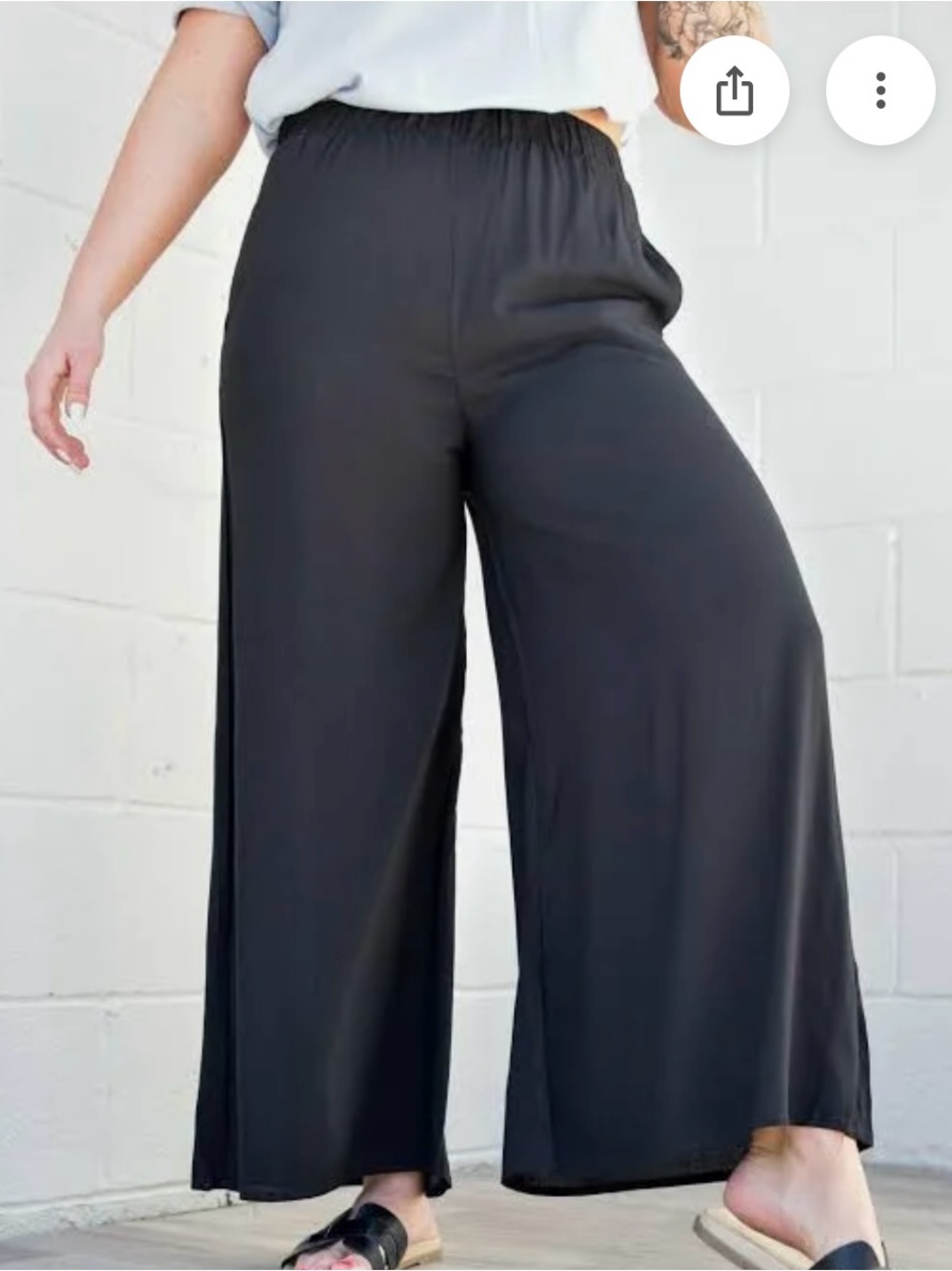 ZARA Navy Blue Elastic-Waist pallazo pants NWT